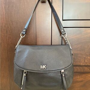 Michael Kors Black Pebbled Leather Shoulder Bag